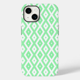 Coque Case-Mate iPhone Motif diamant vert et blanc