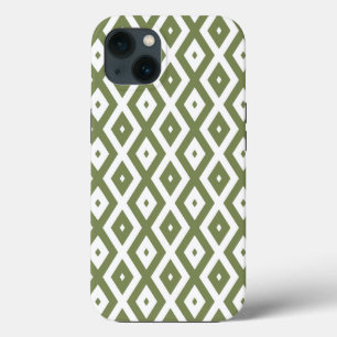 Case-Mate iPhone Case Motif diamant vert et blanc olive Coque-Mate iP