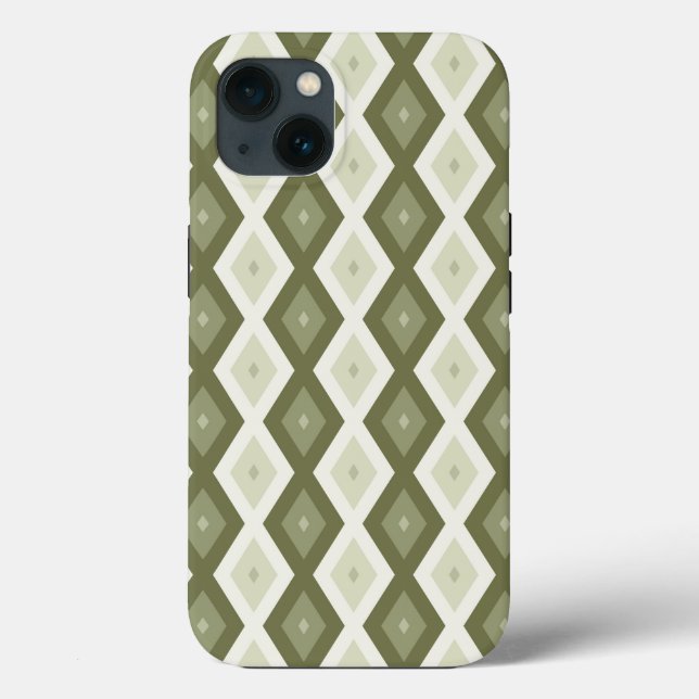Coques Case-Mate iPhone Motif diamant vert olive Coque-coque iphone Mate (Verso)
