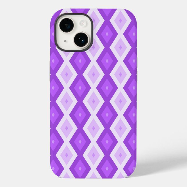 Coques Case-Mate iPhone Motif diamant violet clair (Verso)