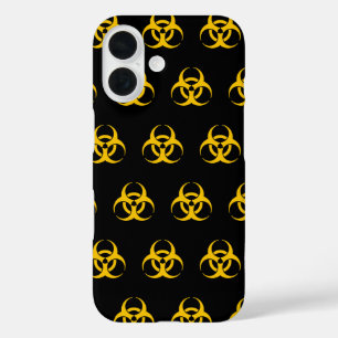 Coque Pour iPhone 16 Motif d'icônes de risque biologique
