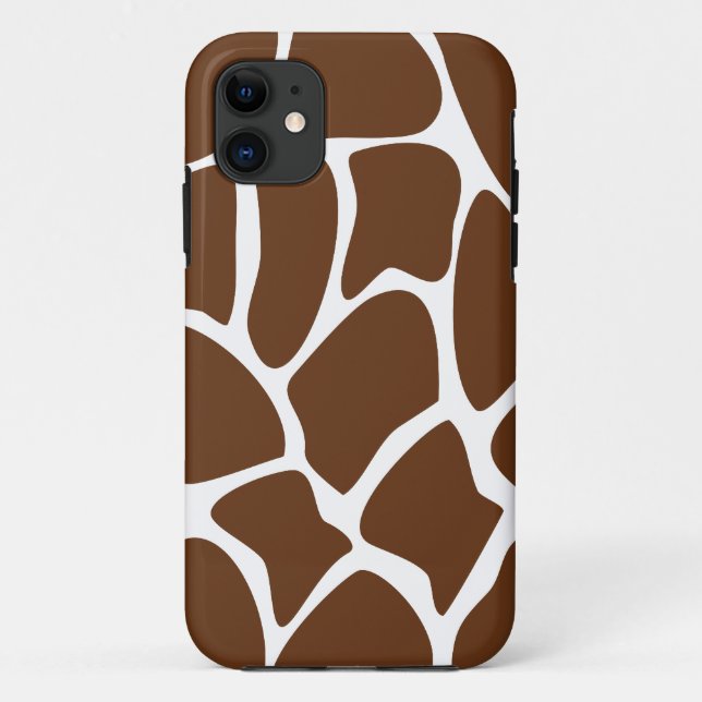 Coques Case-Mate iPhone Motif d'impression de girafe dans Brown foncé (Dos)