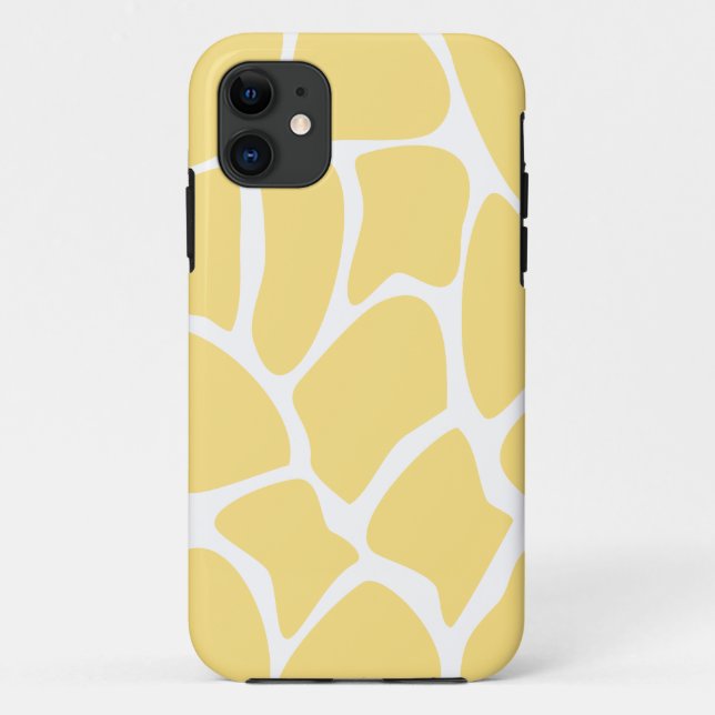Coques Case-Mate iPhone Motif d'impression de girafe en jaune (Dos)