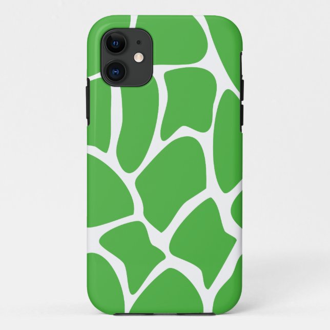 Coques Case-Mate iPhone Motif d'impression de girafe en vert de jungle (Dos)