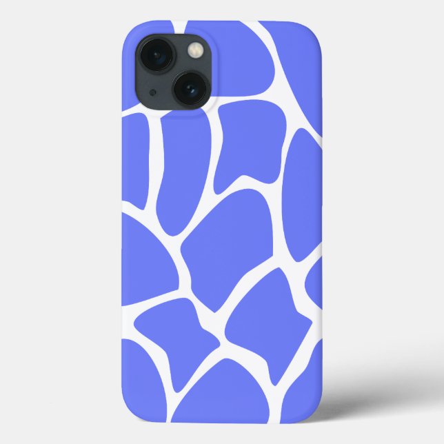 Coques Case-Mate iPhone Motif d'impression Giraffe en bleu Cornflower. (Verso)