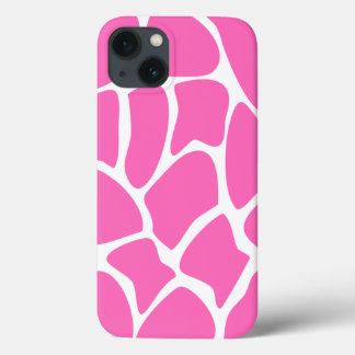 iPhone 13 Coque Motif d'impression Giraffe en rose vif.