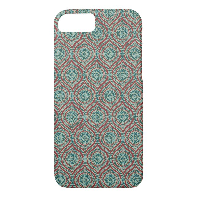 Coques Case-Mate iPhone Motif d'oignon ethnique chic en Maroon, Turquoise  (Dos)