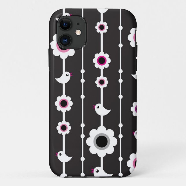 Coques Case-Mate iPhone motif d'oiseau et de fleurs (Dos)