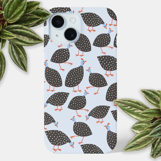 Coques Case-Mate iPhone Motif d'oiseaux de Guinée Fowl (Guineafowl guinea hen fun bird pattern cell phone case)