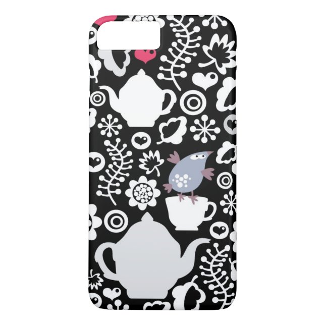 Coques Case-Mate iPhone Motif d'oiseaux et de tasses (Dos)