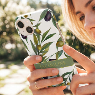 Coque Case-Mate iPhone Motif d'olive de campagne française à l'aquarelle 