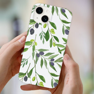 Coque Case-Mate iPhone Motif d'olive de campagne française à l'aquarelle 