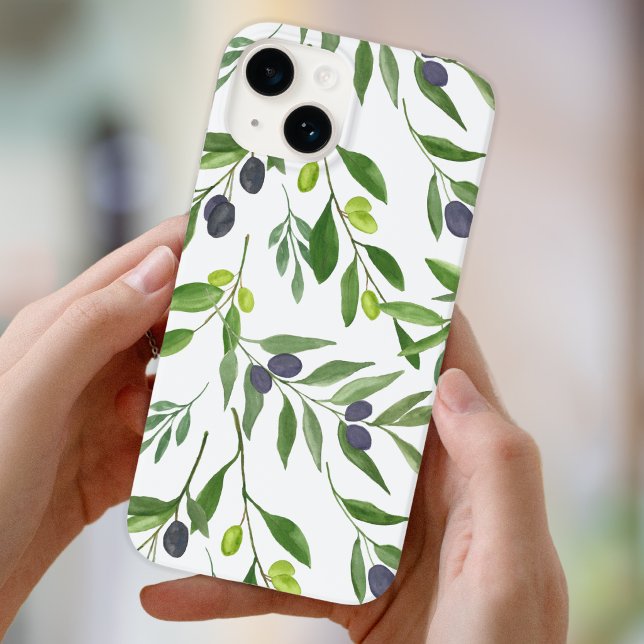 Coques Case-Mate iPhone Motif d'olive de campagne française à l'aquarelle  (Créateur téléchargé)