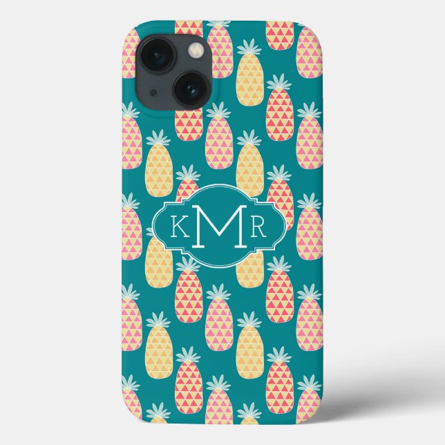 Coques Case-Mate iPhone Motif Doodle ananas | Monogramme (Verso)
