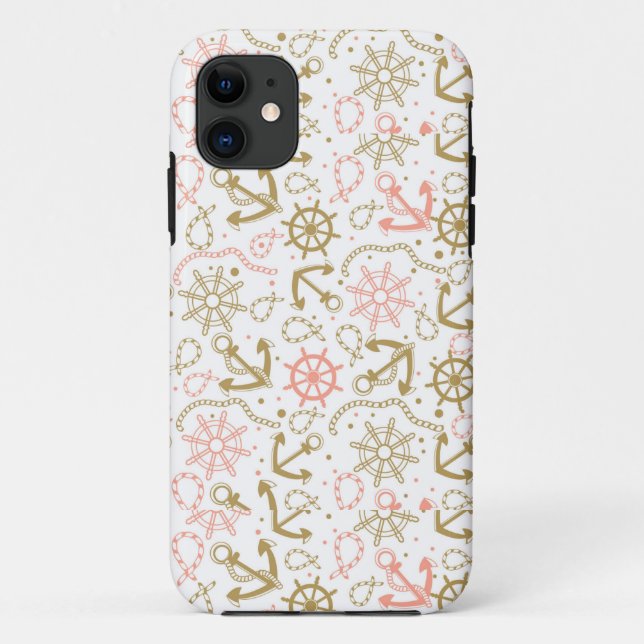 Coques Case-Mate iPhone Motif d'or d'Ancre (Dos)