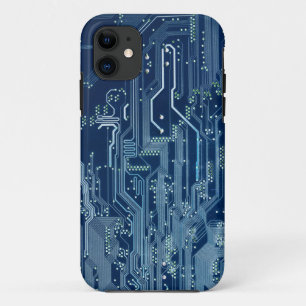 Coque iPhone 11 motif d'ordinateur de carte de circuits électroniq