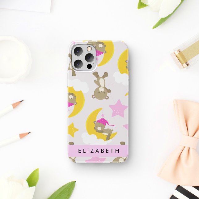 Coques Case-Mate iPhone Motif D'Ours, Nounours, Étoiles, Votre Nom (Créateur téléchargé)