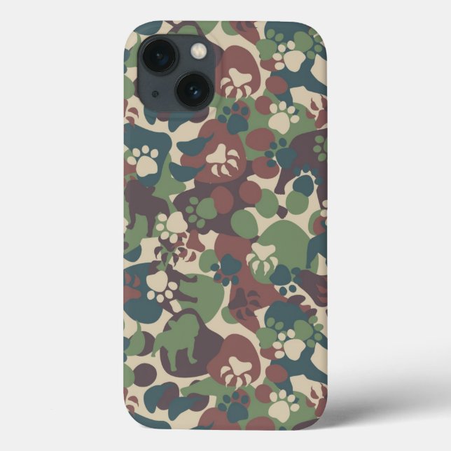 Coques Case-Mate iPhone Motif du chamouflage de chien (Verso)