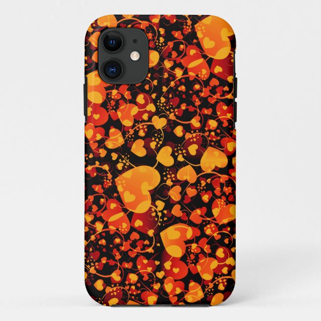 Coques Case-Mate iPhone MOTIF du COEUR - jaune noir rouge (Dos)
