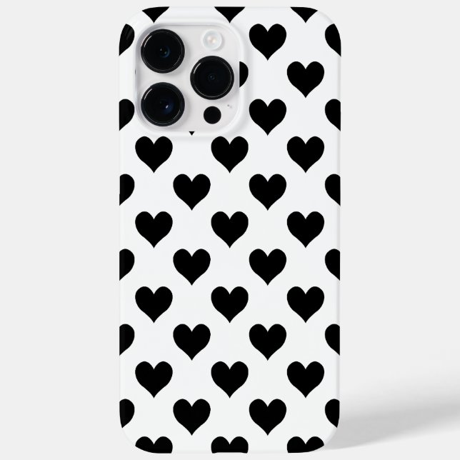 Coques Case-Mate iPhone Motif du coeur noir (Verso)