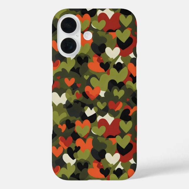 Coques Case-Mate iPhone Motif du coeur rouge vert (Verso)