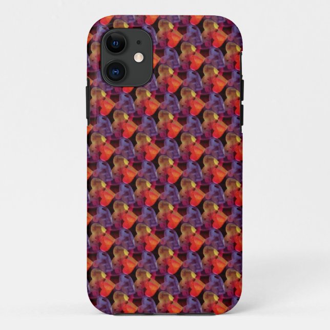 Coques Case-Mate iPhone MOTIF du COEUR - violet rouge (Dos)