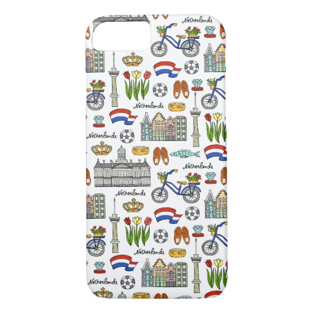 Coques Case-Mate iPhone Motif du Doodle de Pays-Bas (Dos)