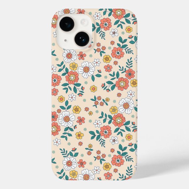Coques Case-Mate iPhone Motif du jardin de fleurs de corail (Verso)