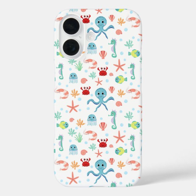 Coques Case-Mate iPhone Motif du monde marin (Verso)