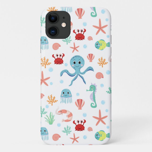 Coques Case-Mate iPhone Motif du monde marin (Dos)