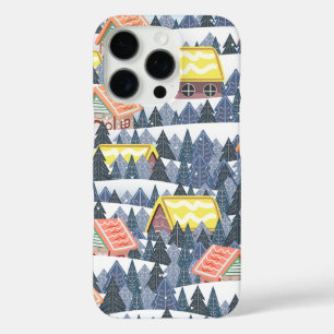 Coque iPhone 16 Pro Motif du village de Noël enneigé