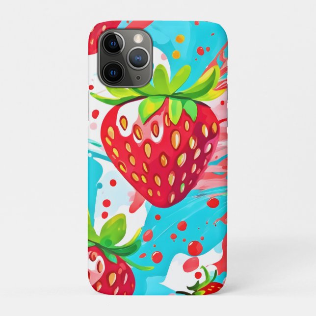 Coques Case-Mate iPhone Motif Éclaboussure de Fraise (Dos)