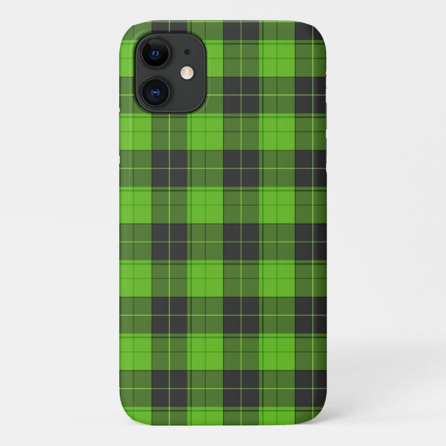 Coques Case-Mate iPhone Motif écossais simple en vert foncé (Dos)