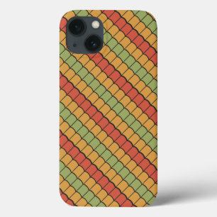iPhone 13 Case Motif égyptien en plumes rouge jaune vert