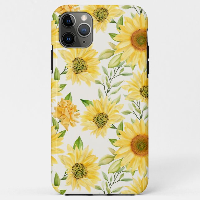 Coques Case-Mate iPhone Motif élégant de tournesols jaunes (Dos)