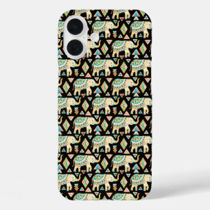 Coque Pour iPhone 16 Plus Motif élégant d'éléphants indiens colorés