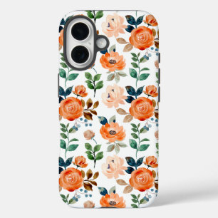 Coque Pour iPhone 16 Motif élégant et sans couture de fleurs à l'aquare