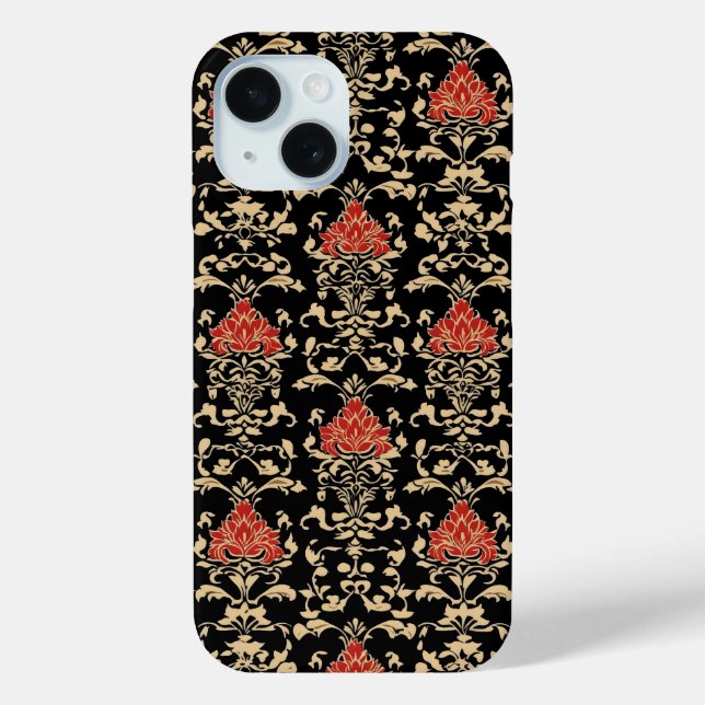 Coques Case-Mate iPhone Motif élégant rouge or (Verso)