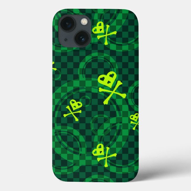 Coques Case-Mate iPhone Motif Emo Vert Avec Cercles (Verso)