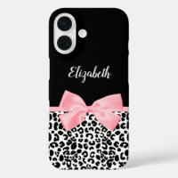 Motif Empreinte de léopard noir blanc rose pâle