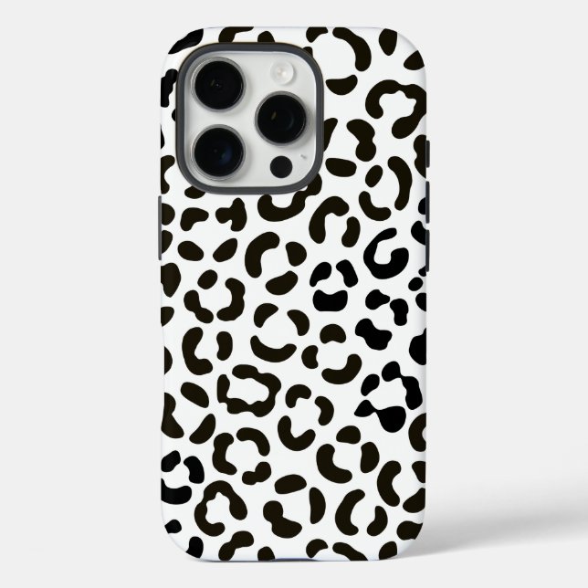 Coques Case-Mate iPhone Motif Empreinte de léopard noir et blanc tendance (Verso)