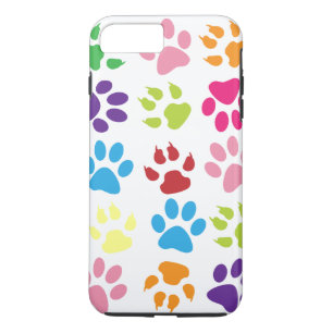 Coque iPhone 8 Plus/7 Plus Motif Empreintes de Patte Colorées