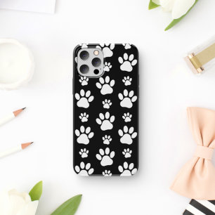Case-Mate iPhone Case Motif, Empreintes de pattes, pattes de chien, noir