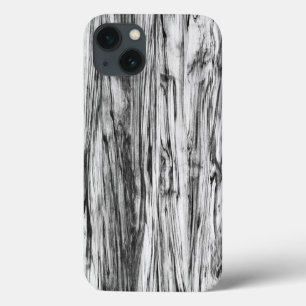 Coque Case-Mate iPhone Motif en bois de chauffe - noir, blanc et gris