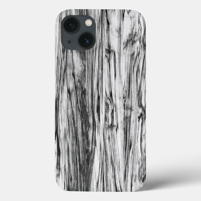 Coques Case-Mate iPhone Motif en bois de chauffe - noir, blanc et gris (Verso)