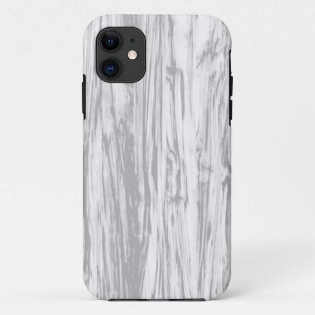 Coques Case-Mate iPhone Motif en bois - gris / gris et blanc (Dos)