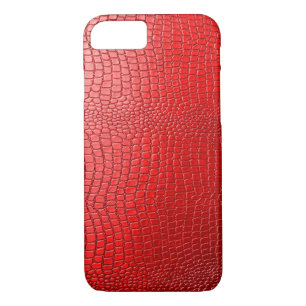 Coque iPhone 8/7 Motif en cuir de serpent de tons rouges Imprimer