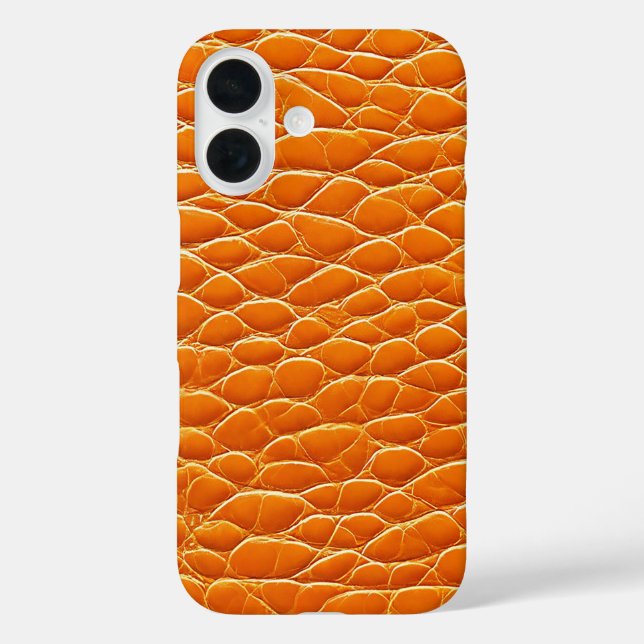 Coques Case-Mate iPhone Motif en cuir orange (Verso)