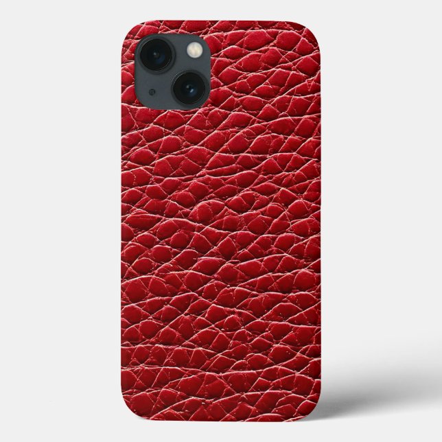 Coques Case-Mate iPhone Motif en cuir rouge (Verso)