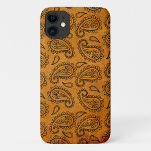 Case-Mate iPhone Case Motif en cuir Vintage Turmeric Indian Paisley